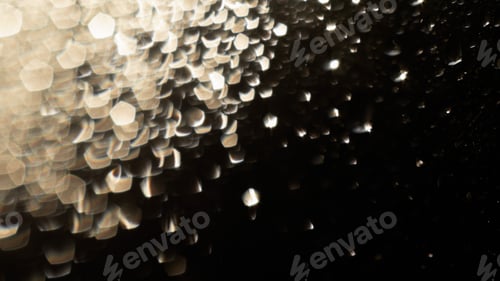 Preview: Texture white gold bokeh on a black background. concept of holiday, celebration, new year