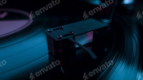 Preview: Turntable vinyl record player.Close-up Turntable vinyl record player.