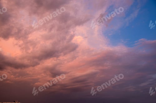 Preview: Abstract sunset and sunrise with clouds, Background.