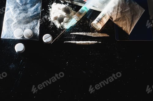 Preview: syringe, drug use and prohibited substances.