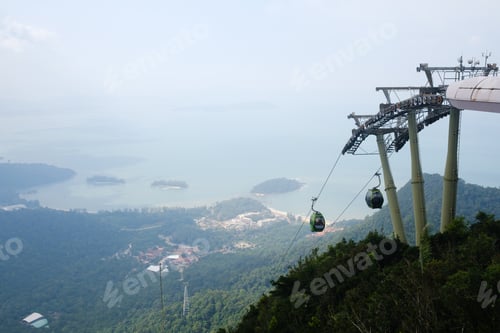 Preview: Langkawi Sky Cab, a ski lift and main tourist attraction, the highest cable car in Malaysia.