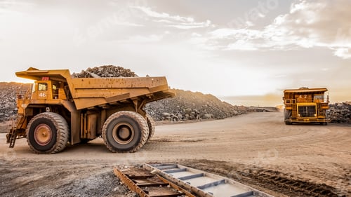 Preview: Industrial trucks on a platinum mining site