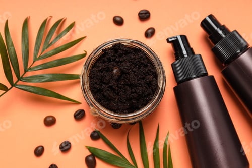 Preview: Concept of skin and face care, coffee scrub