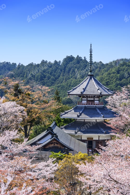 Preview: Yoshinoyama, Japan At Kinpusenji Temple Pagoda.