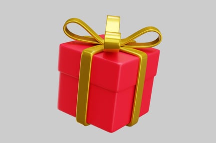 Preview: Elegant Red Gift With Golden Ribbon