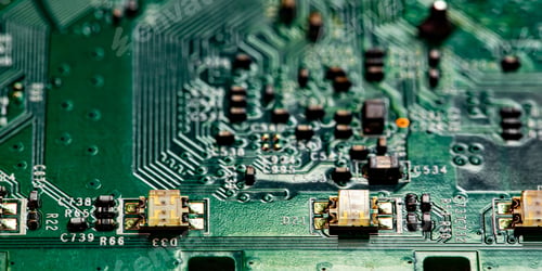 Preview: Macro Close up of printed wiring on PC circuit board