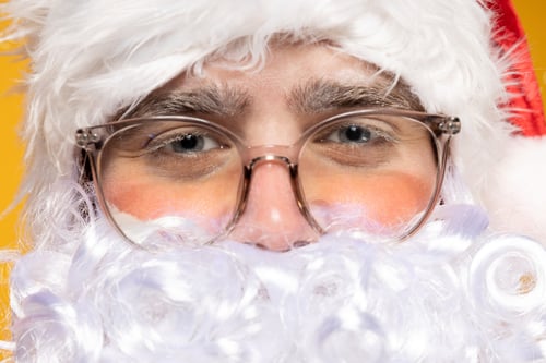 Preview: Santa Claus, portrait on a yellow background.