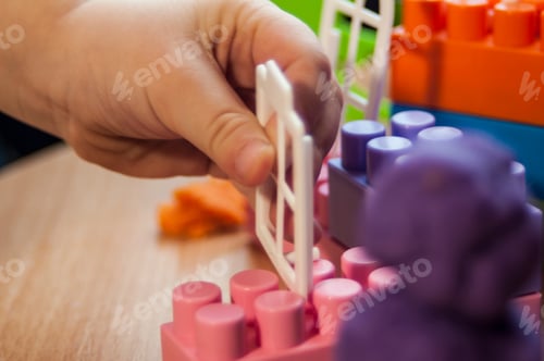 Preview: the child plays with toys,