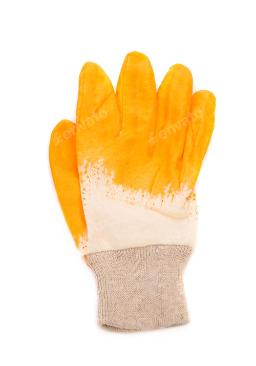 Preview: Close up of yellow rubber glove.