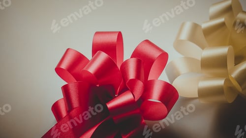 Preview: Red And Gold Ribbons In Vintage Color Style For Shopping , Anniversary , New Year , Christmas And