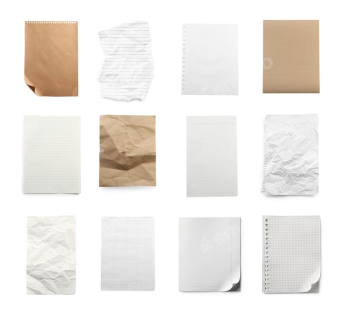 Preview: Different notebook sheets isolated on white, set