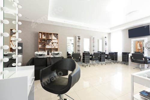 Preview: Hairdressing procedures concept. Barber workplace, free space