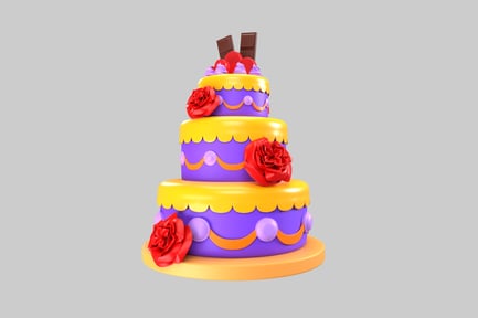Preview: Celebration tiered cake with roses