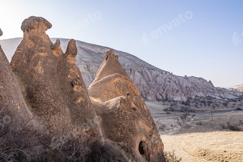 Preview: Stone formations on Zelve valley in Cappadocia, Turkey