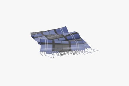 Preview: Plaid Scarf - Blue & Gray Woolen Winter Neckwear