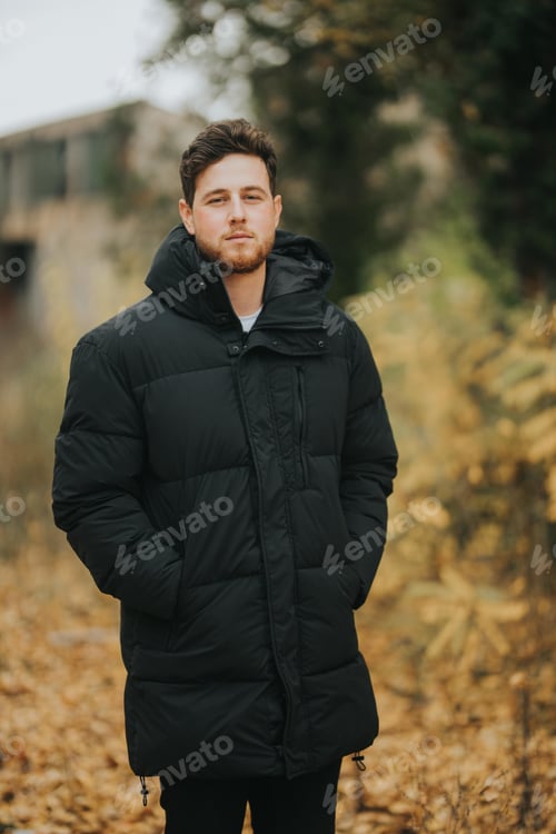 Preview: Shallow focus shot of a young and attractive male posing at camera