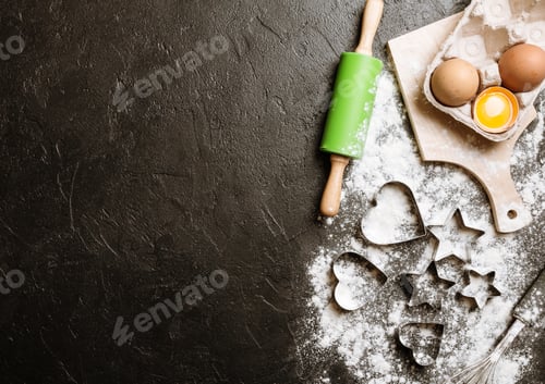 Preview: flour and ingredients for baking