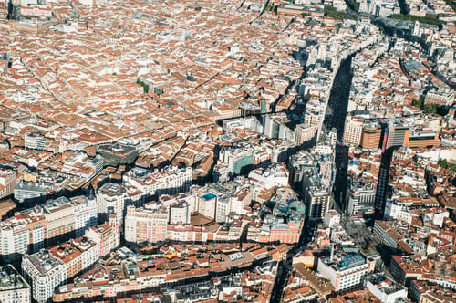 Preview: Air view of great way in Madrid, Spain