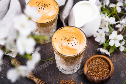 Preview: Dalgona whipped coffee with milk