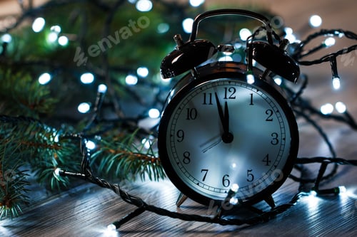 Preview: Alarm clock and christmas lights