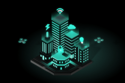 Visualização: Cidade inteligente isométrica