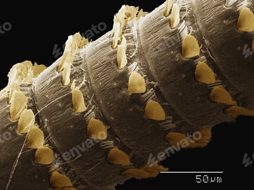 Preview: Coloured SEM of antenna of Plecoptera (Peltoperlidae)