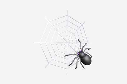 Preview: Spider With Web 3D Illustration