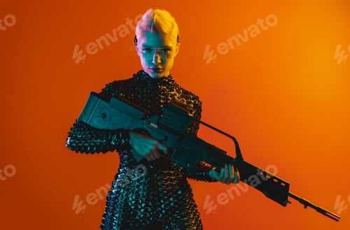 Preview: Representation of a bionic super human with advanced technology parts