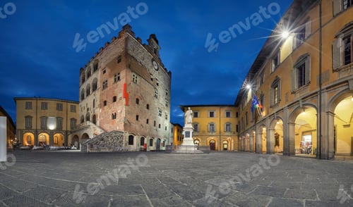 Preview: Prato, Italy. Panorama of Piazza del Comune square