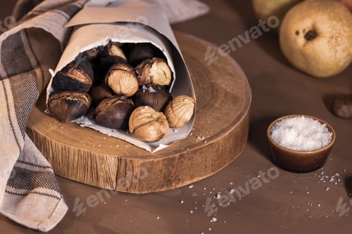 Preview: Roasted chestnuts in a paper cone