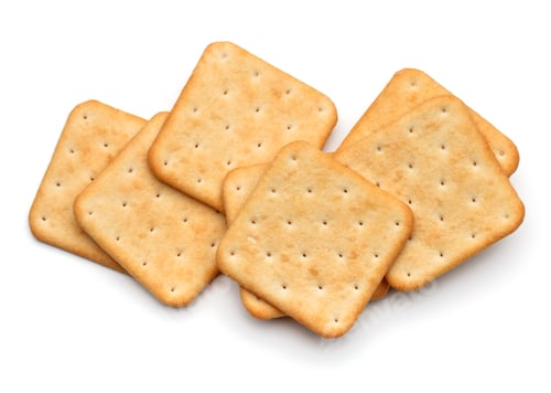 Preview: Dry cracker cookies isolated on white background cutout