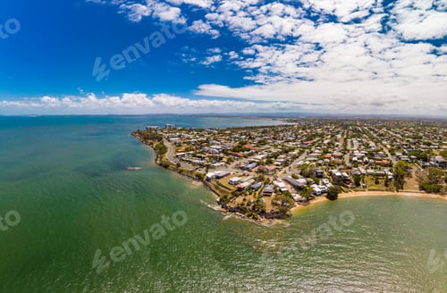 Preview: Aerial drone view of Suttons Beach, Redcliffe, Australia