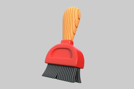 Preview: Cartoon brush with wood handle