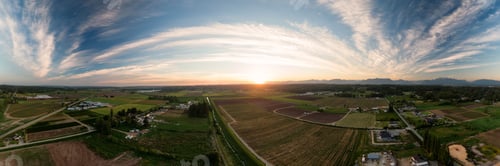 Preview: Aerial Panoramic View of Farm Fields in Fraser Valley