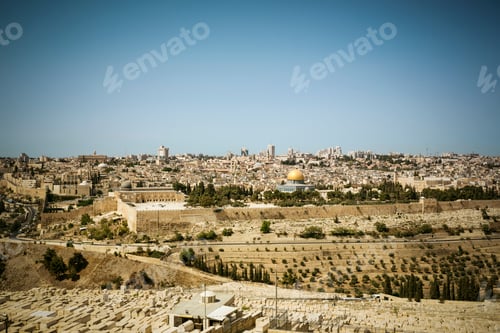 Preview: Israel, Jerusalem, cityscape with Dome of the Rock