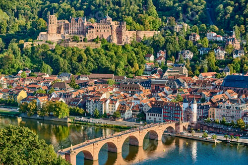 Preview: Heidelberg town on Neckar river, Germany