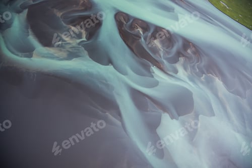 Preview: Aerial view of Glacier rivers in Iceland