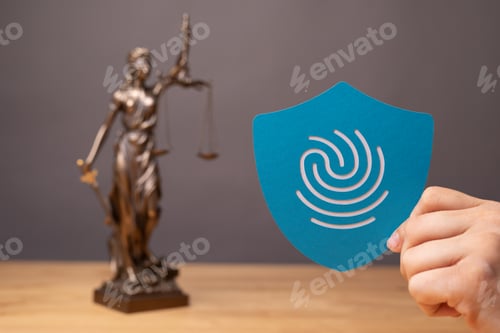Preview: View of the statue of lady justice and the sign- the concept of legal law and justice