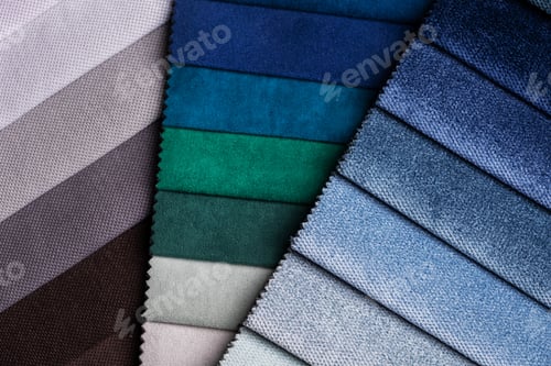 Preview: Fabric Swatches with Blue, Green, and Grey Tones