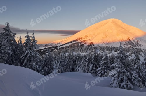 Preview: Majestic Petros mountain illuminated by sunlight