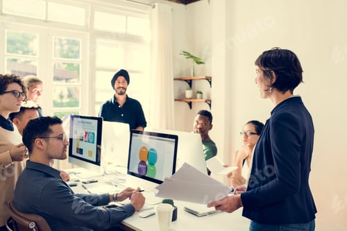 Preview: Diverse business people working