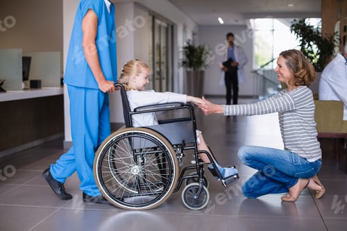 Preview: Happy mother meeting her disable daughter