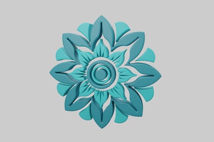 Preview: Wellness flower turquoise teal design
