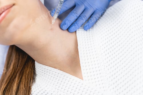 Preview: Woman getting a filler injected into her neck