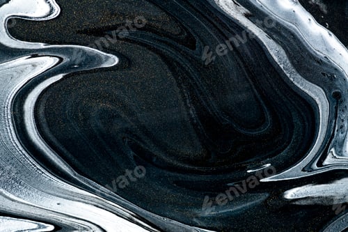 Preview: Black fluid art swirl acrylic paint