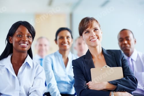 Preview: Colleagues listening to presentation