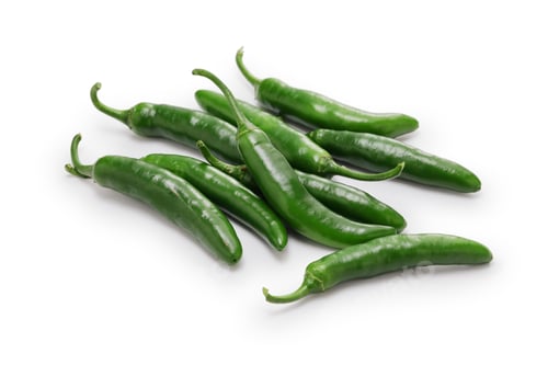 Preview: serrano peppers isolated on white background