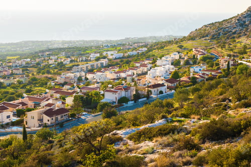 Preview: panoramic view of the village in Cyprus.