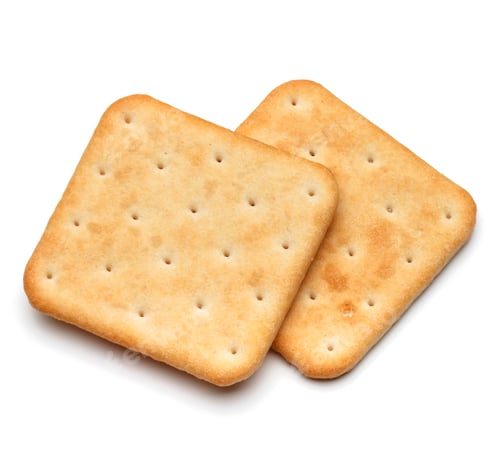 Preview: Dry cracker cookies isolated on white background cutout