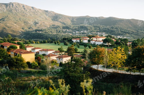 Preview: Small rural village near a mountain